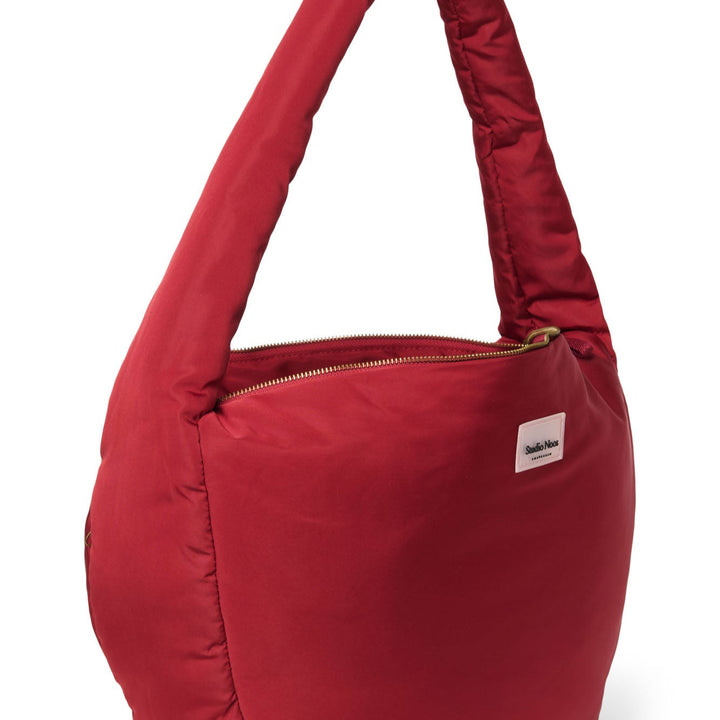 Puffy cross body bag rood