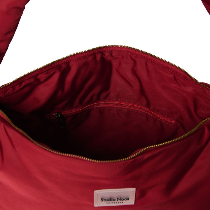 Puffy cross body bag rood