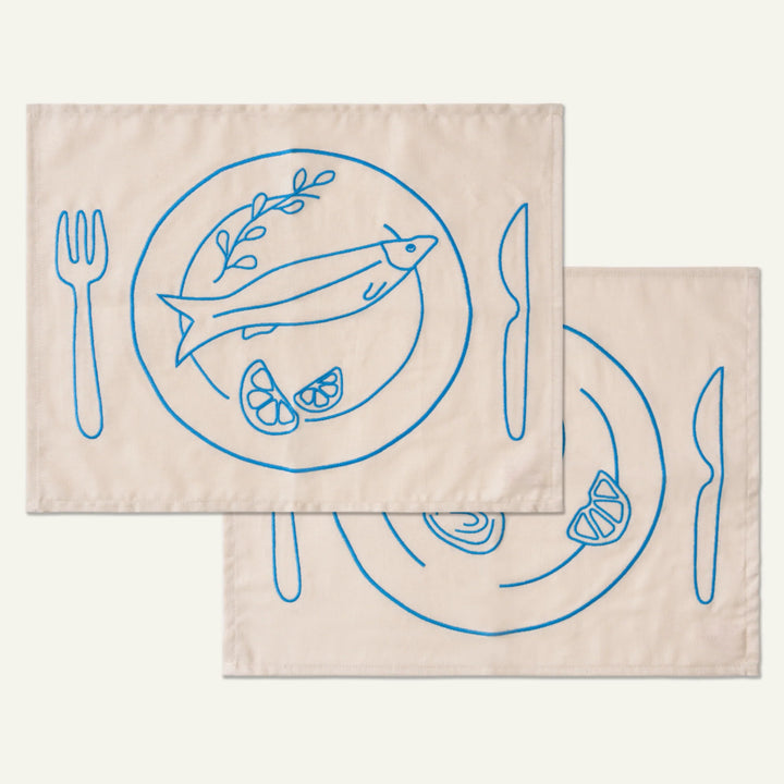 Placemats vis (set van 2)