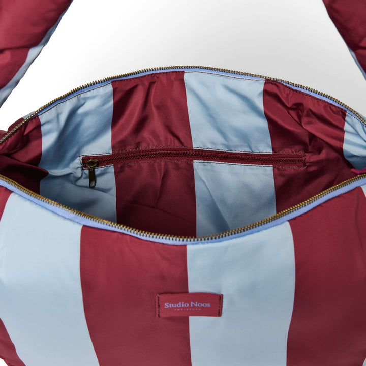 Puffy cross body bag bold stripe