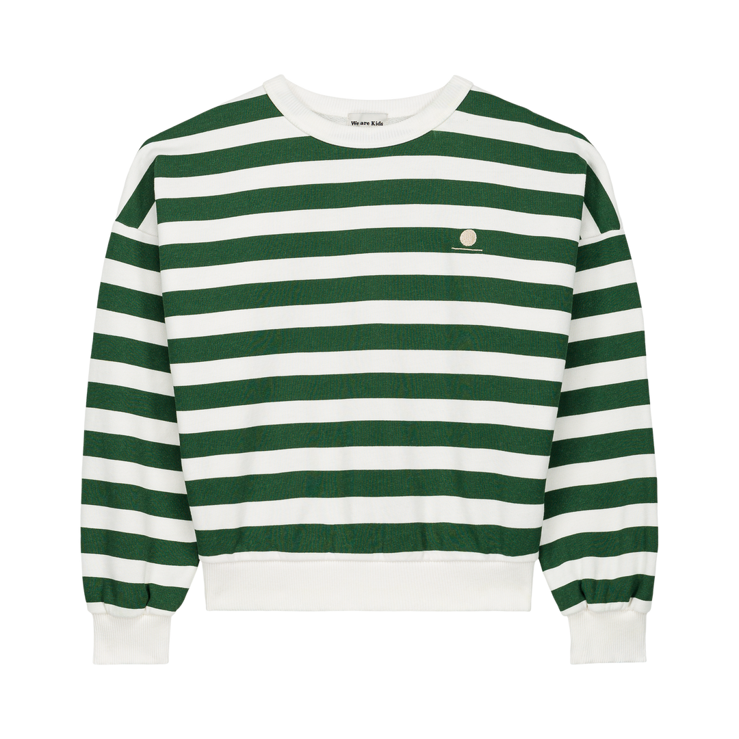 Sweater Tony green stripes babies, kids & volwassenen