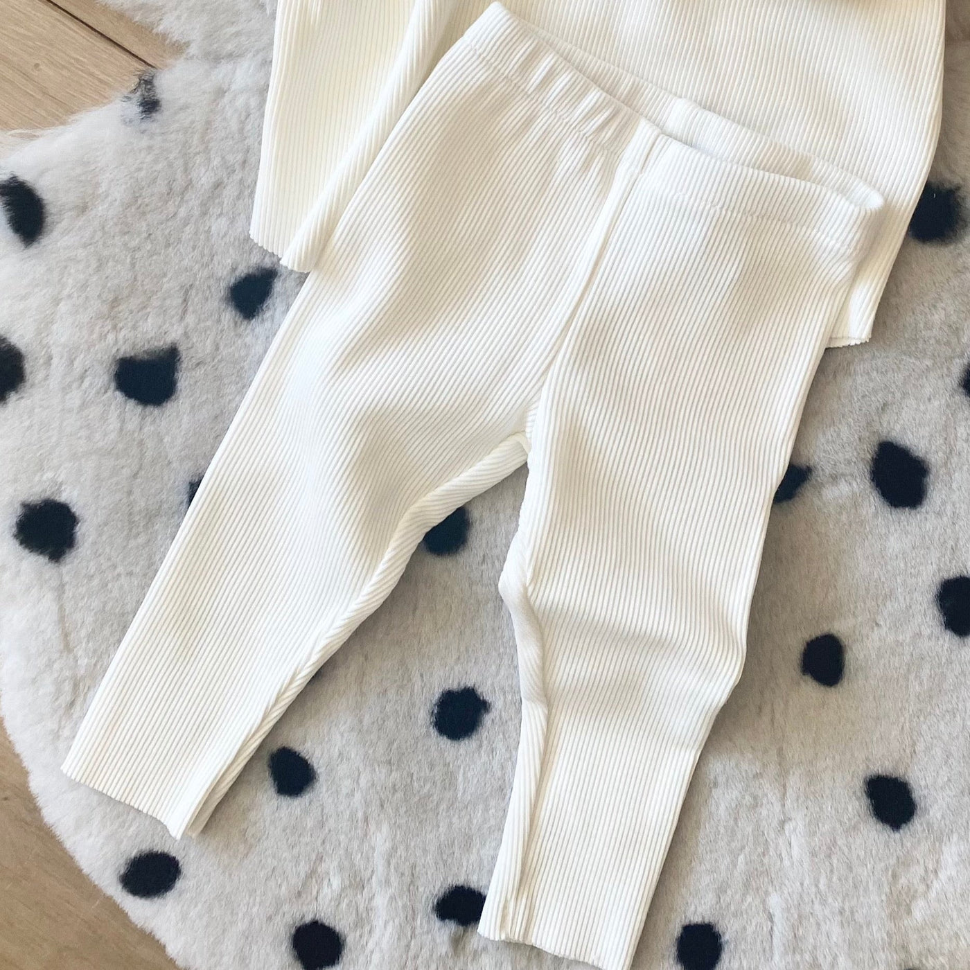 A Basic Brand - Rib legging newborn white / newborn