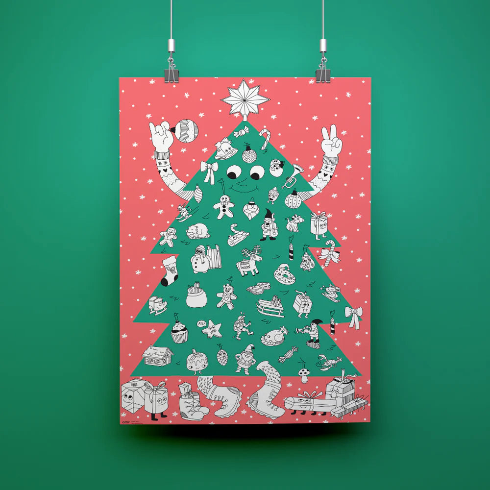 Giant poster & stickers christmas tree (3+ years)