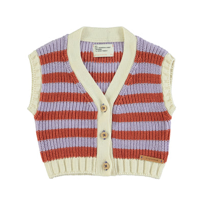 Knitted vest stripes kids