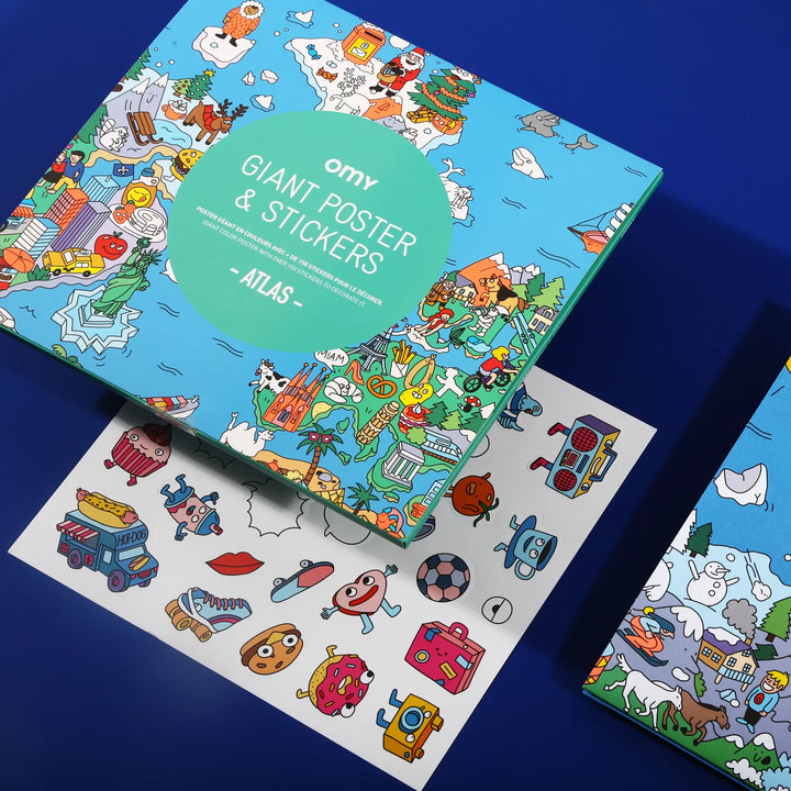 Giant poster & stickers atlas (3+ years)