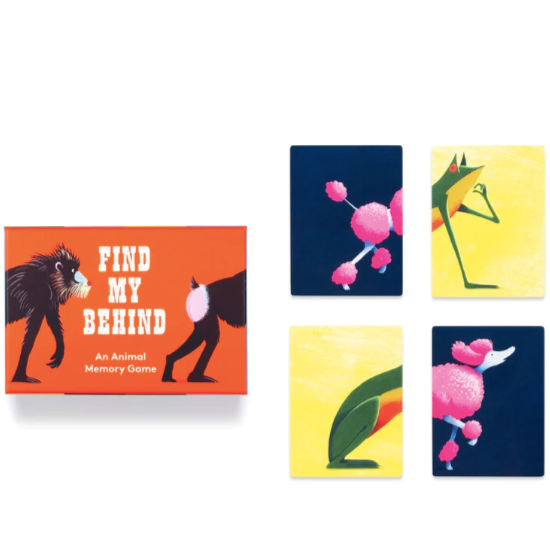Find my behind - een dier geheugenspel (3+ jaar)