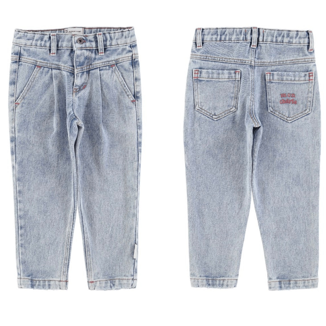Momfit trousers washed blue / 4y