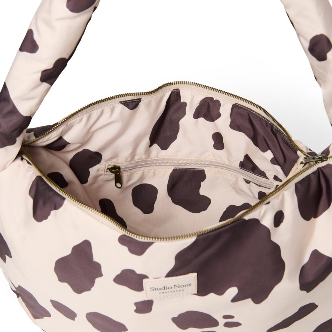 Puffy cross body bag brownish