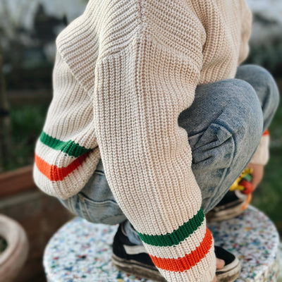 Knitted sweater multicolor stripes kids