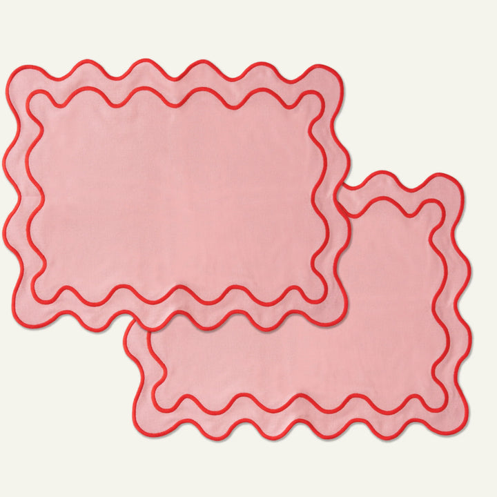Placemats waves pink (set of 2)