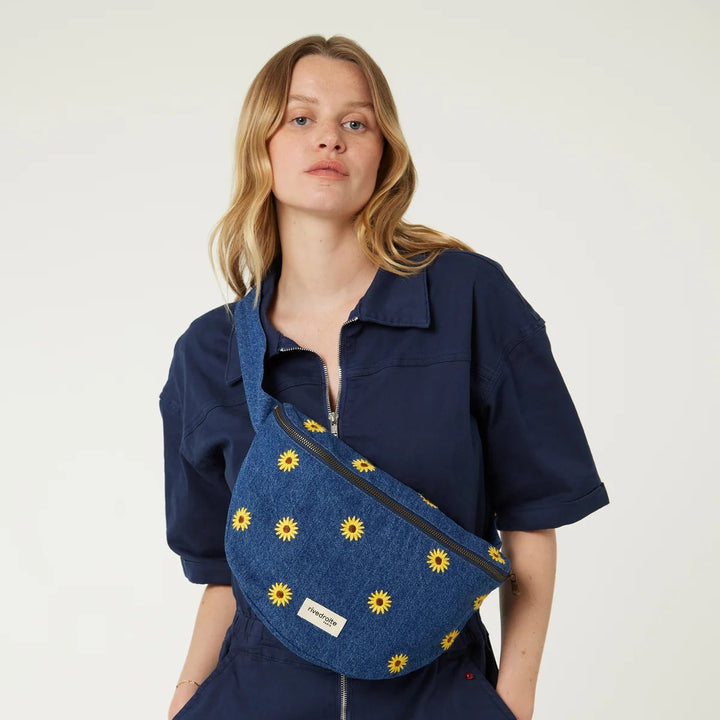 Waist bag Custine Denim Yellow sunflower