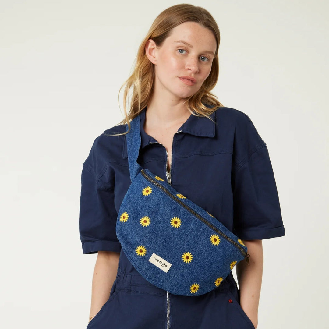 Waist bag Custine Denim Yellow sunflower