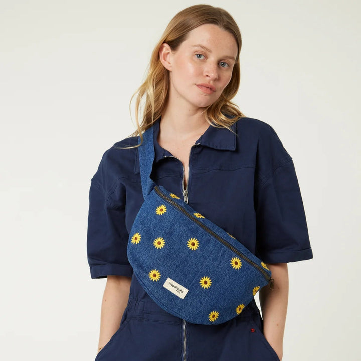 Waist bag Custine Denim Yellow sunflower