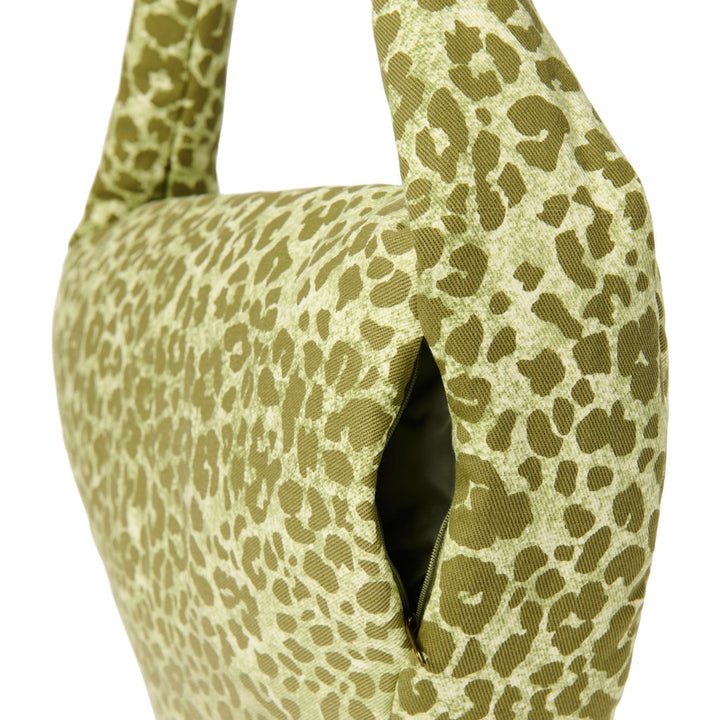 Puffy cross body bag groene luipaard