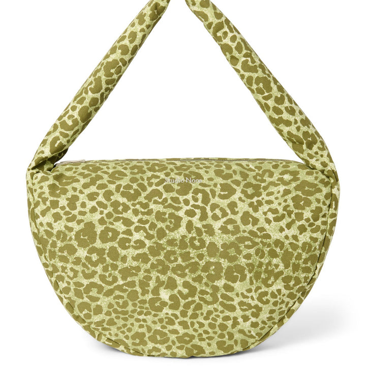 Puffy cross body bag groene luipaard