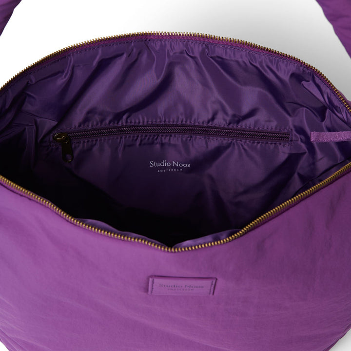 Puffy cross body bag paars