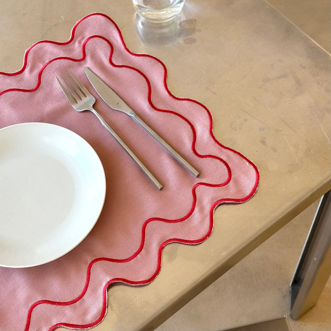 Placemats waves pink (set of 2)