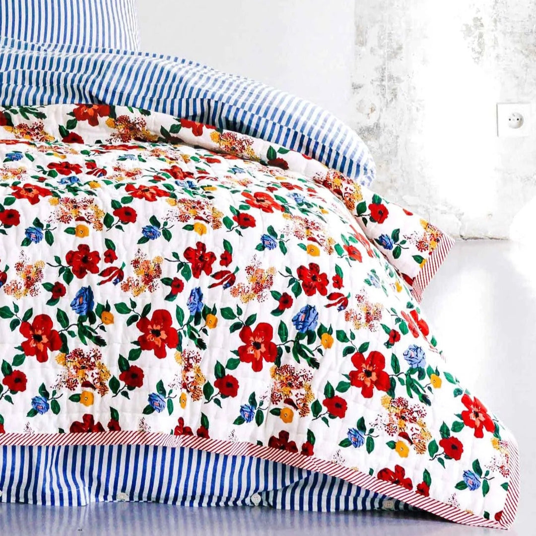 Reversible quilt 220x270cm Hibiscus