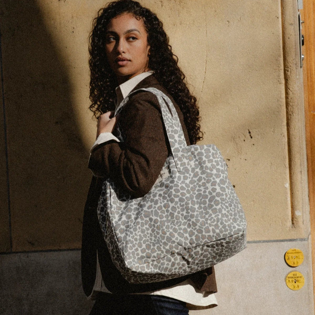 Weekend bag celestin Leopard Gris