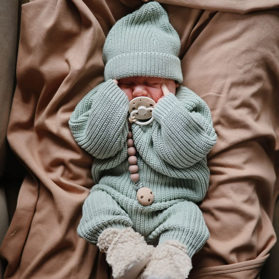 Chunky knit pants mint / 3-6m