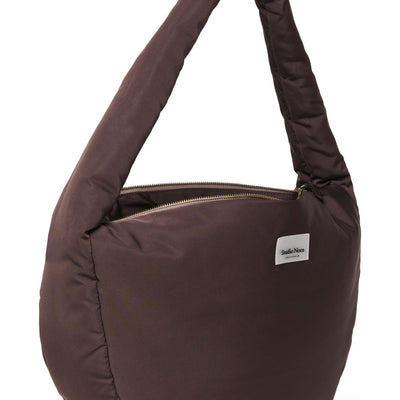 Puffy cross body bag brown