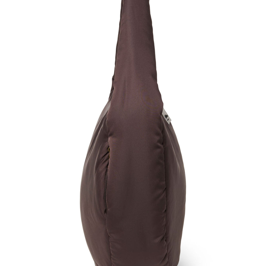 Puffy cross body bag brown