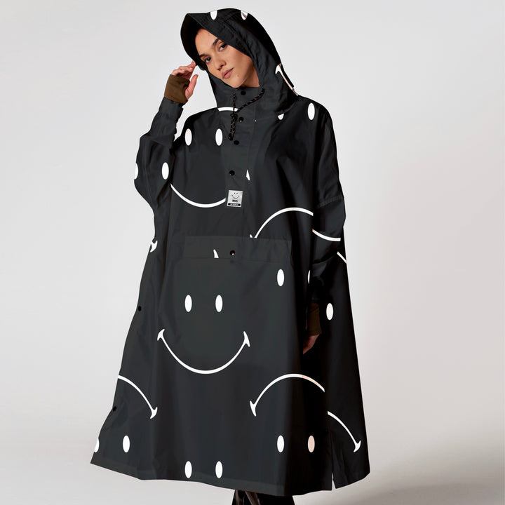 Rain poncho adult classic smiley - one size