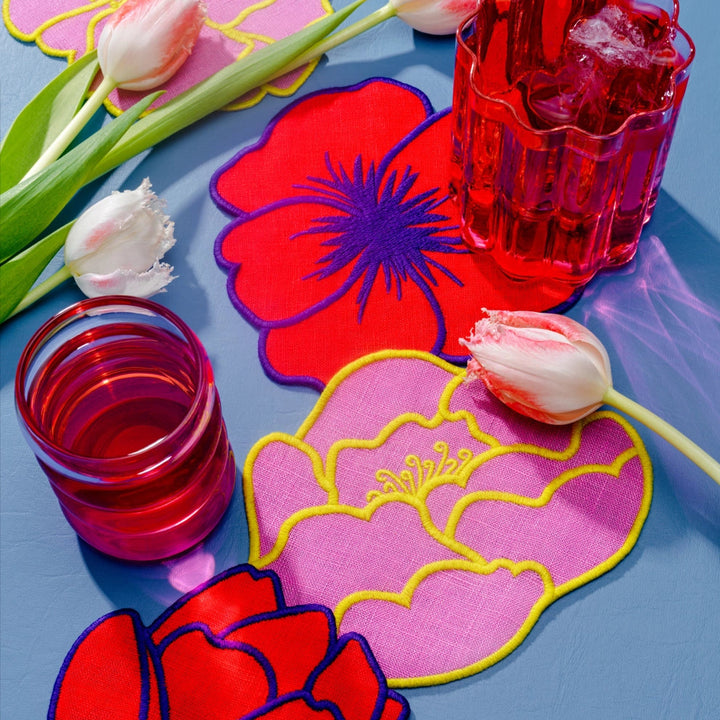 Flower Cocktail Napkins Set of 4