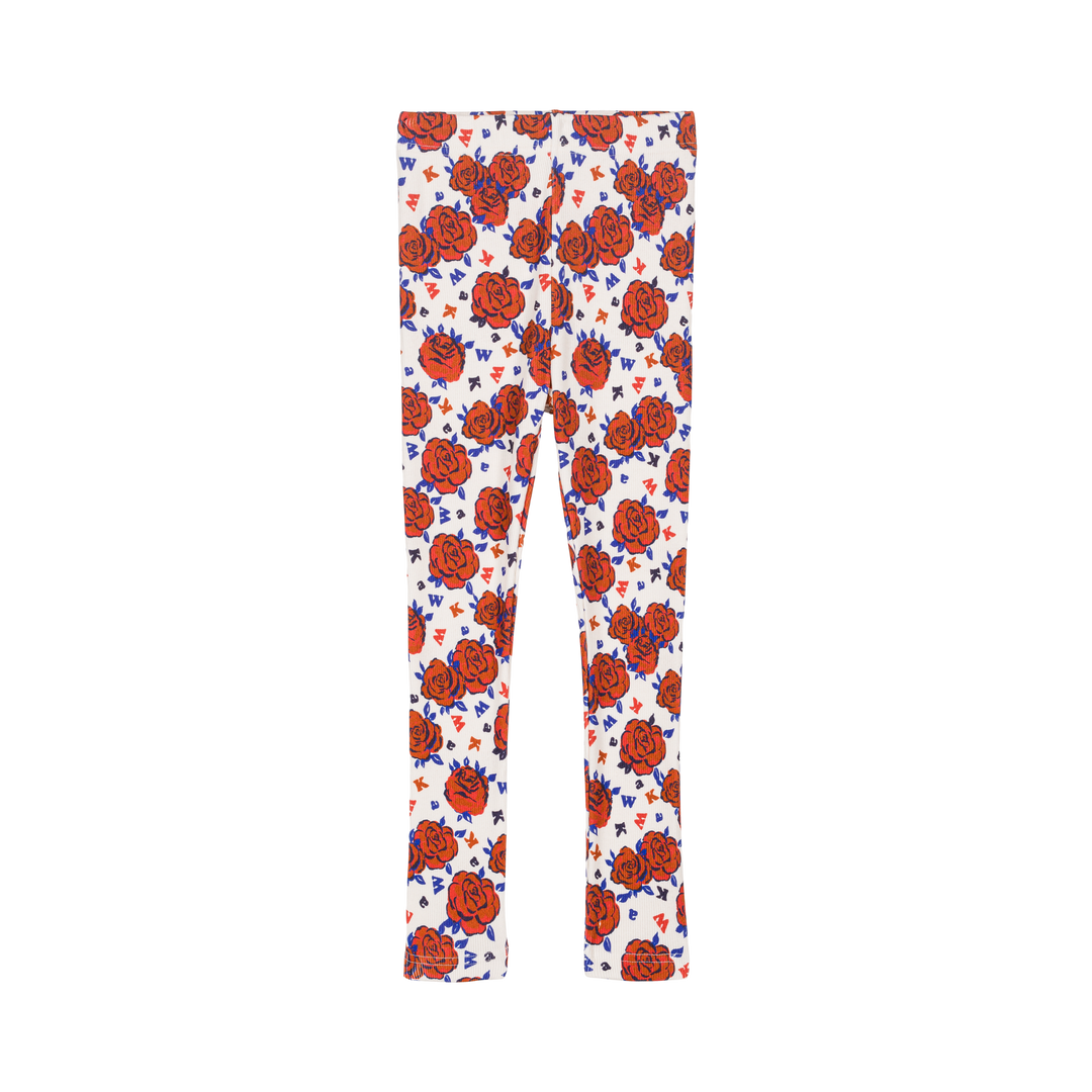 We Are Kids - Legging Nour ribbed jersey babies  & kids flowers red / 12-18m & 2-3y