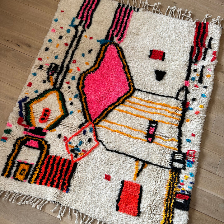 Azilal pink berber rug / approx. 150 x 125cm