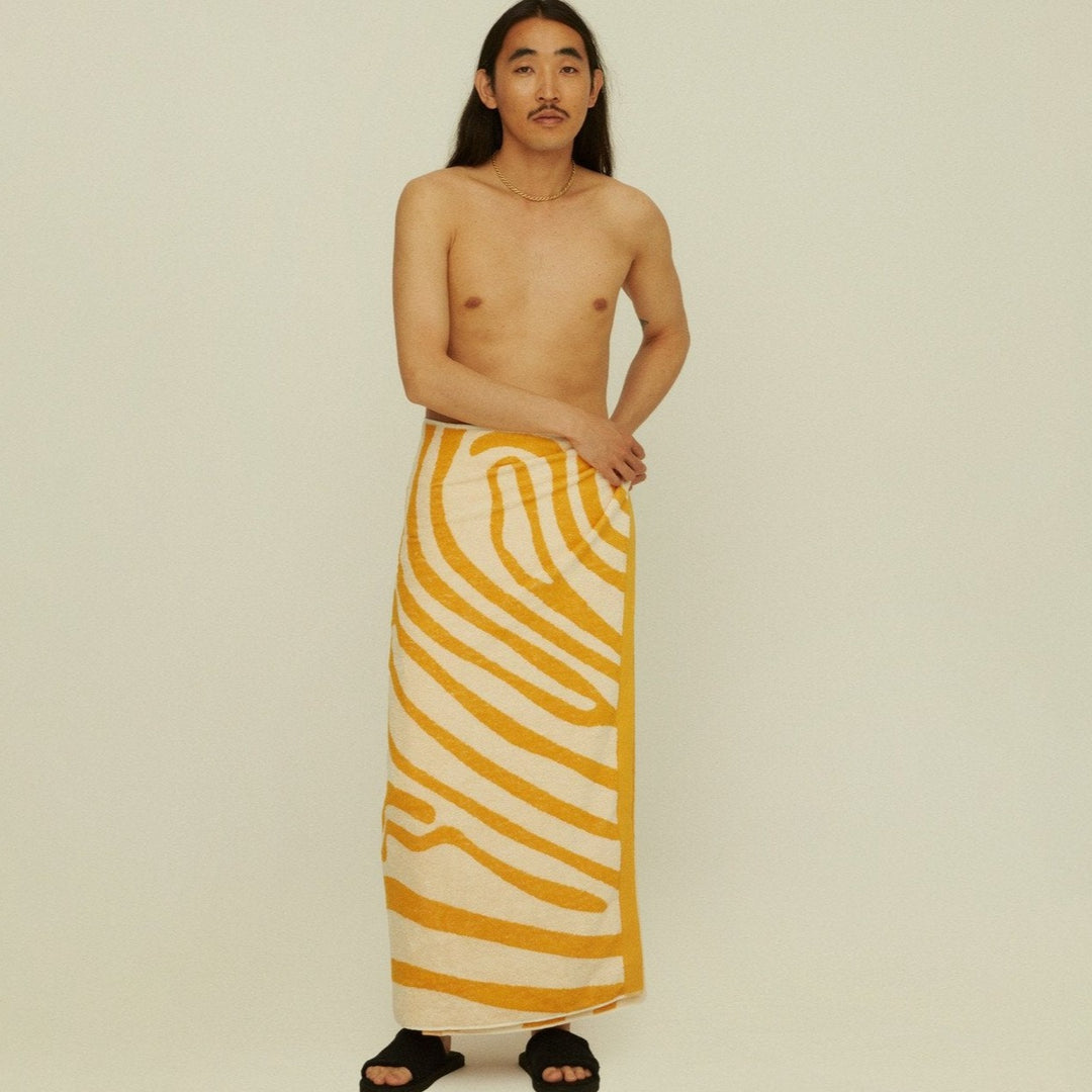 Beach towel Yellow Maze 150x100cm