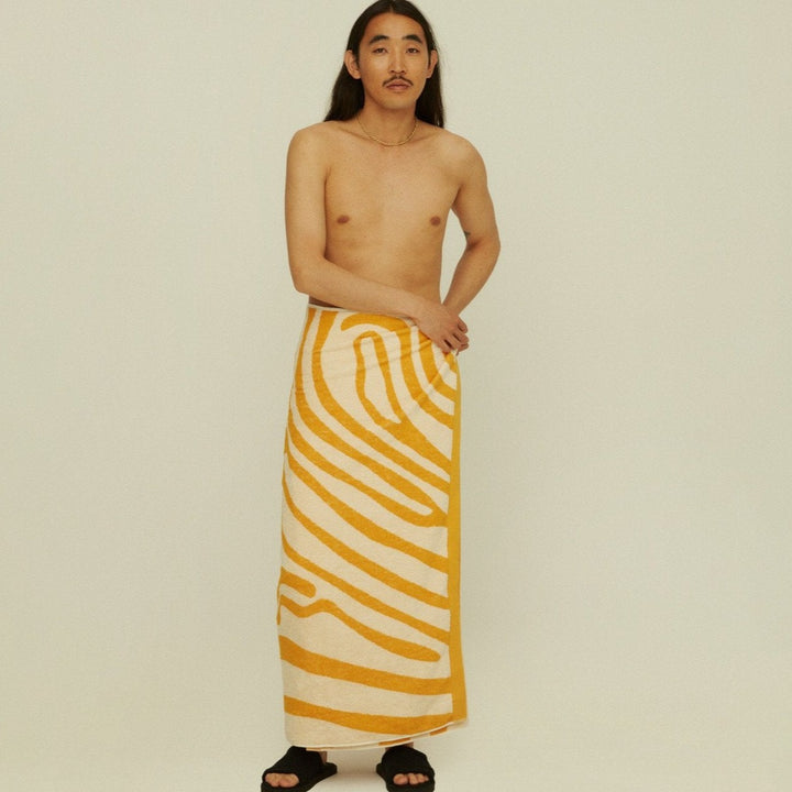 Beach towel Yellow Maze 150x100cm