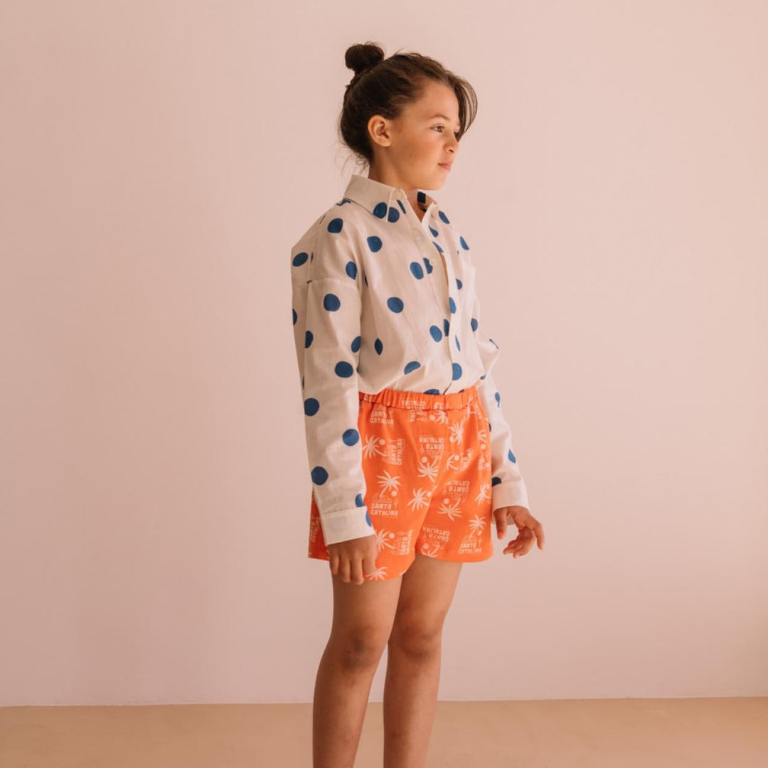 Chemise Aurel blue dots kids & adults