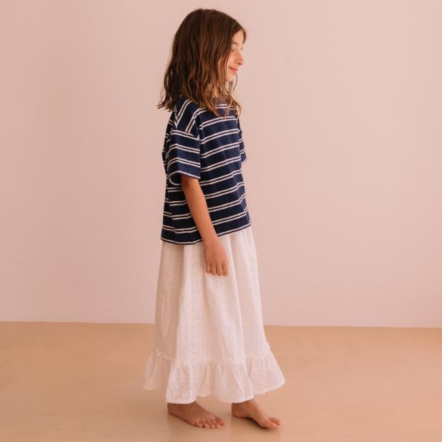 Tee Jordan marine blauwe strepen kids & volwassenen