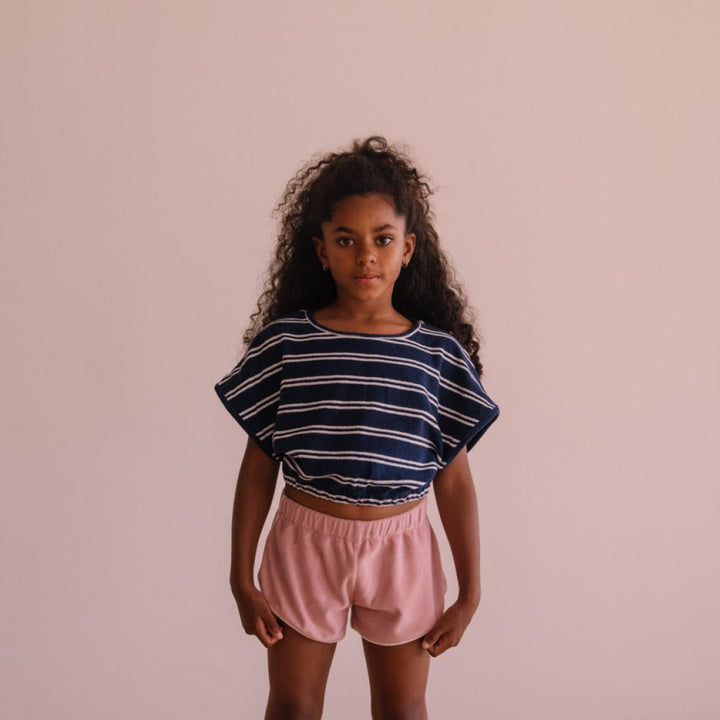 Top Bree marine blauwe strepen kids & volwassenen