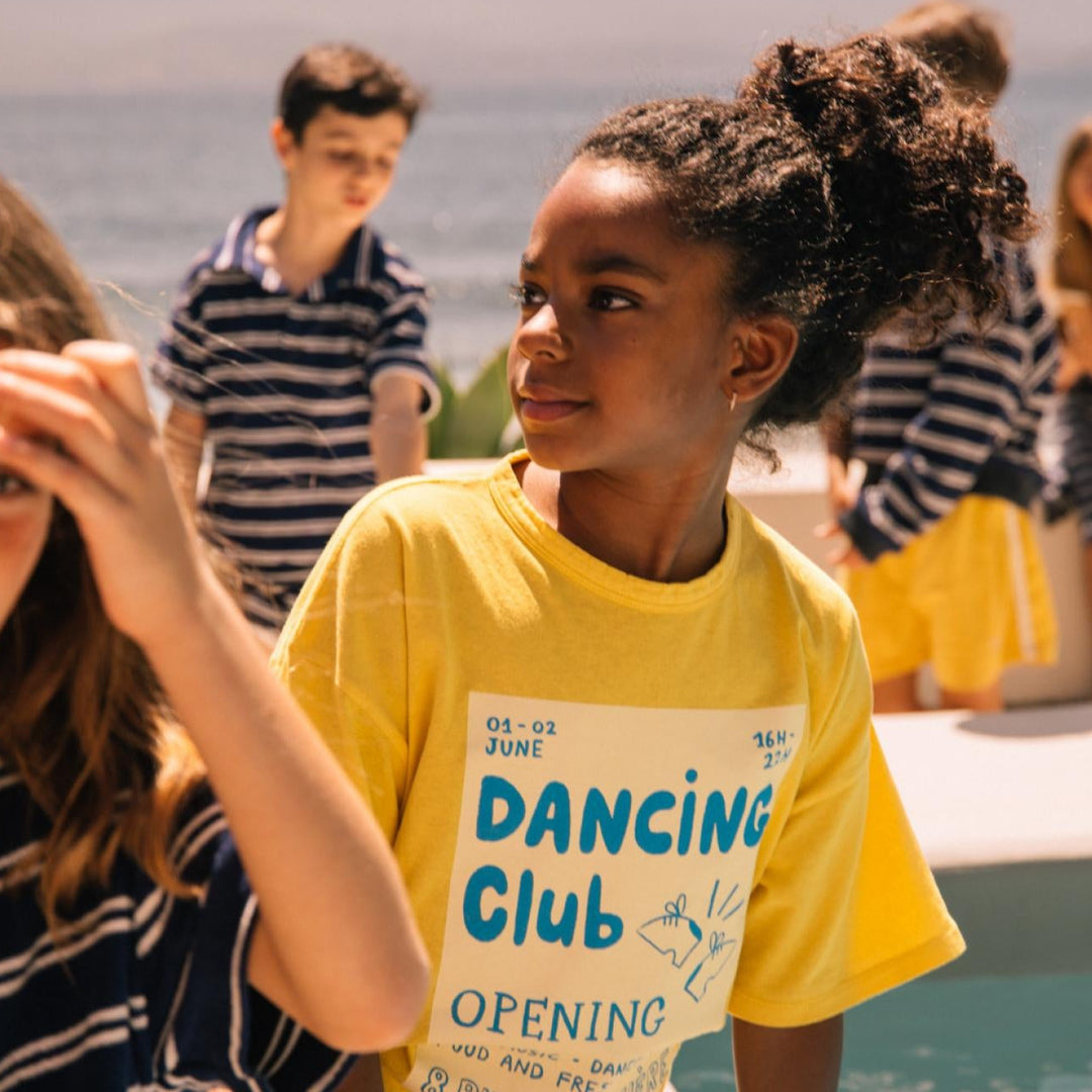 Tee Dylan shiny yellow kids
