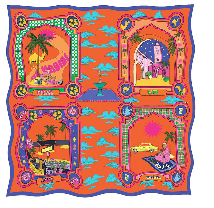 Silk scarf orange city