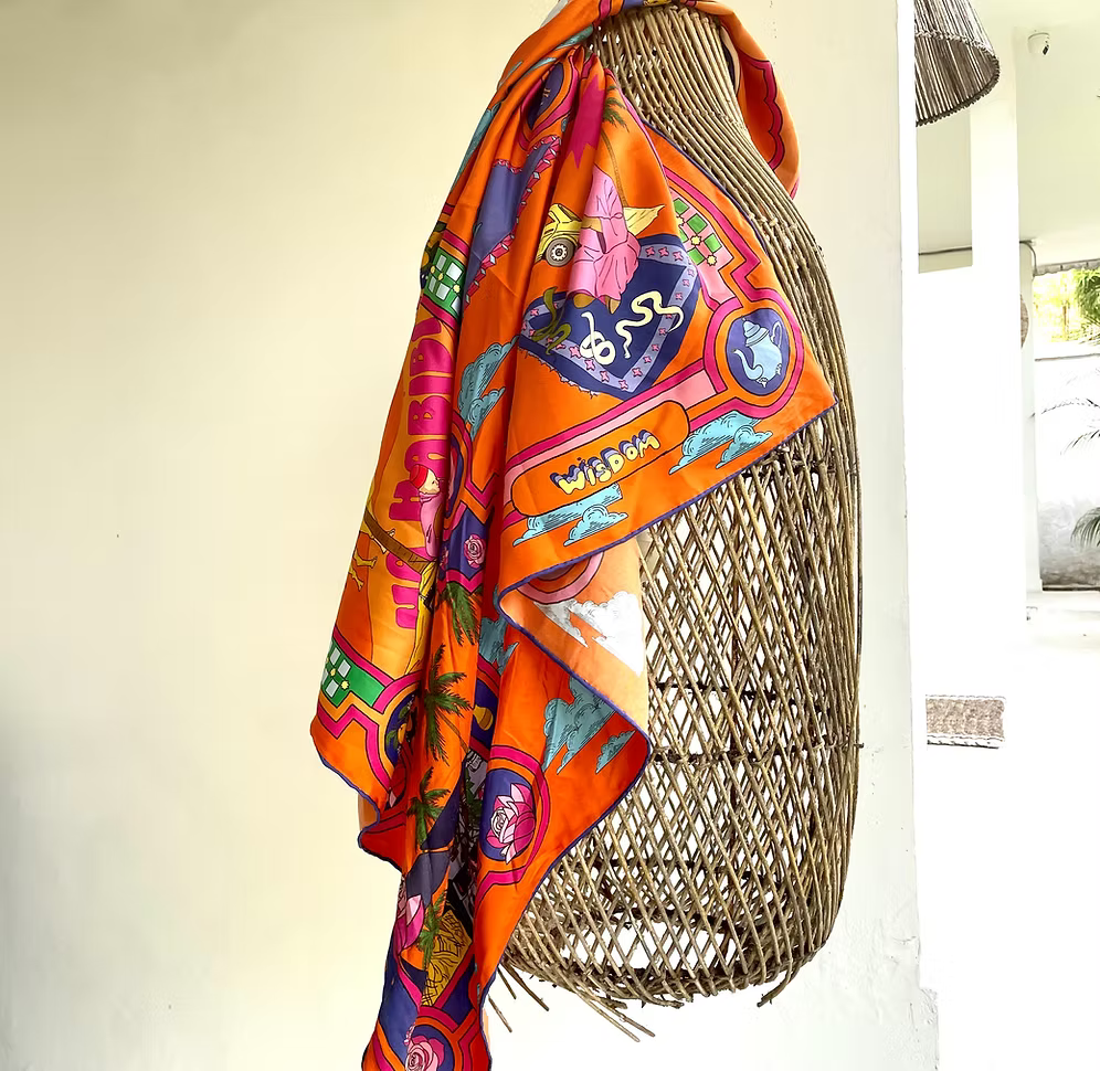 Silk scarf orange city