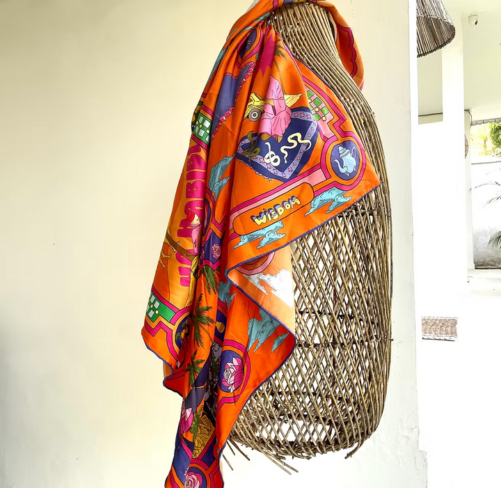 Silk scarf orange city