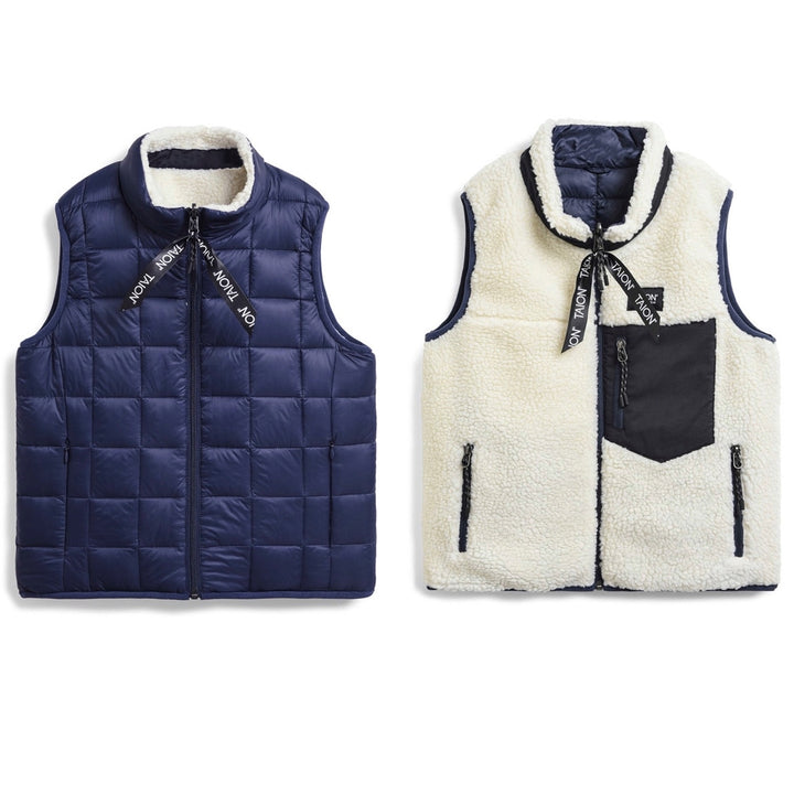 Taion - Reversible vest kids - navy & olive / 4y, 6y & 8y
