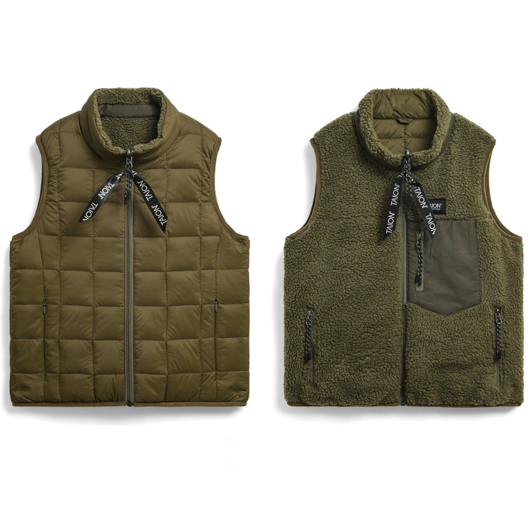 Taion - Reversible vest kids - navy & olive / 4y, 6y & 8y