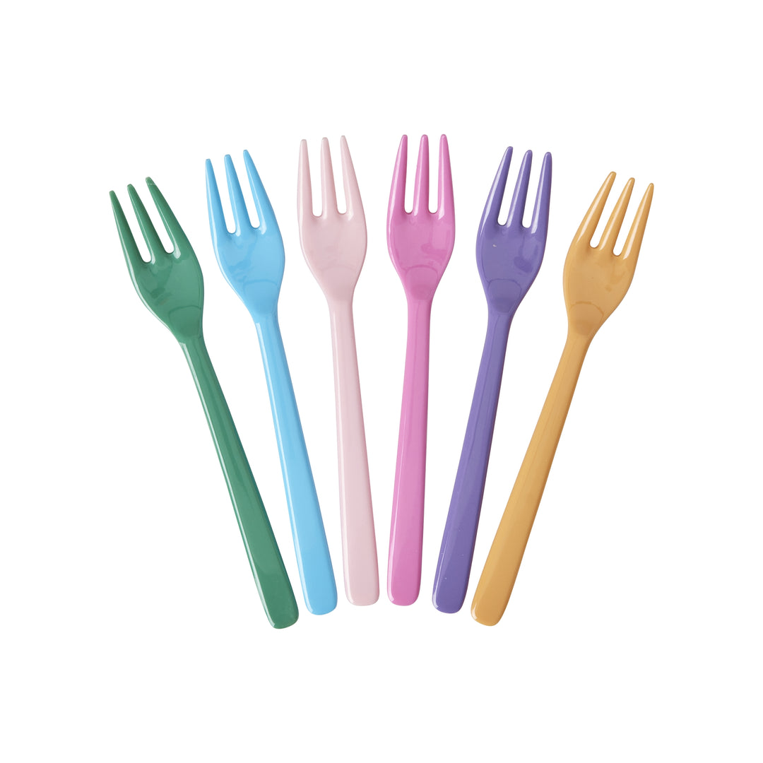 Rice - Melamine Cake Fork (Multicolor) 6-pack