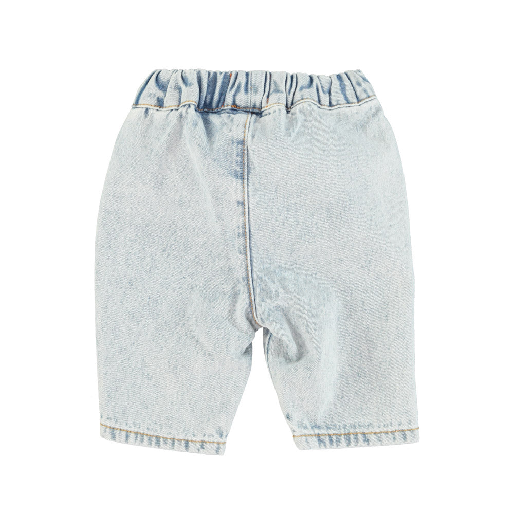 Baby trousers washed blue denim