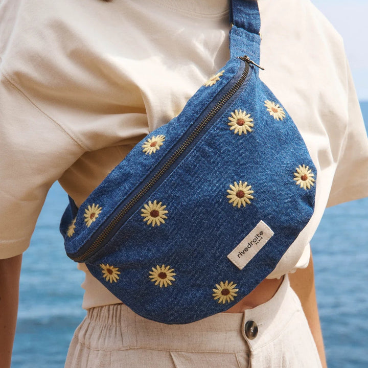 Waist bag Custine Denim Yellow sunflower