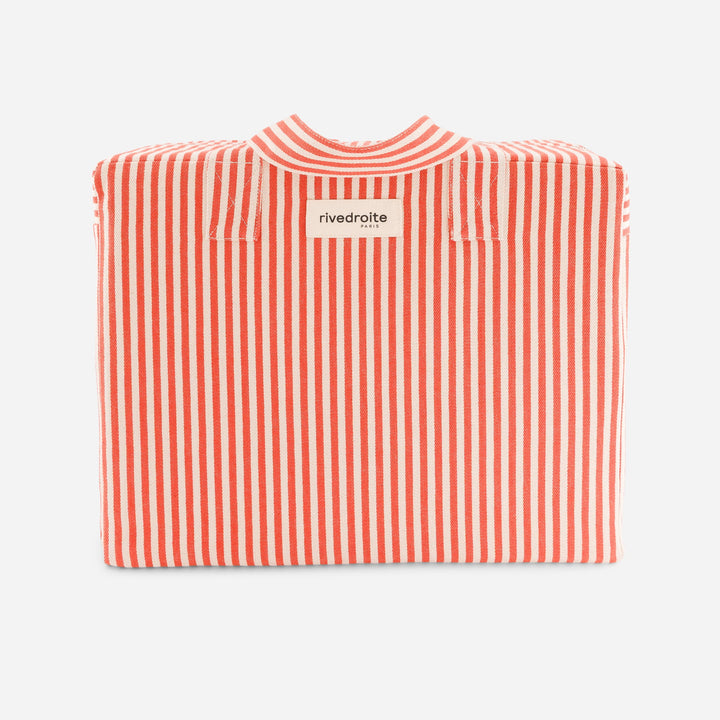 Weekend bag celestin stripes red & white