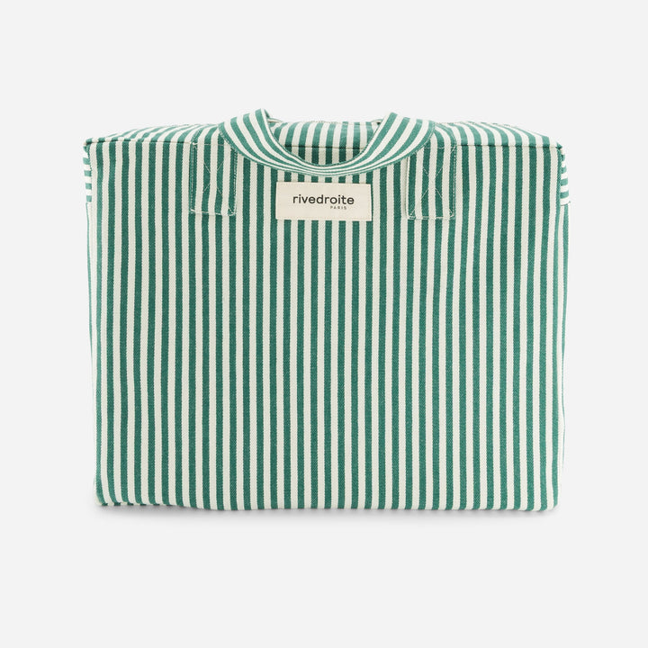 Weekend bag celestin stripes green & white
