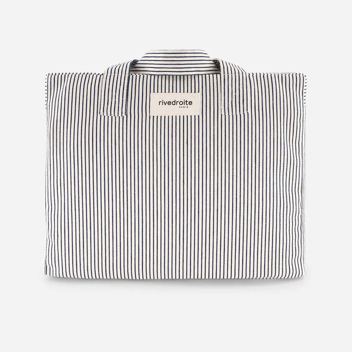 Weekend bag celestin fond blanc stripes