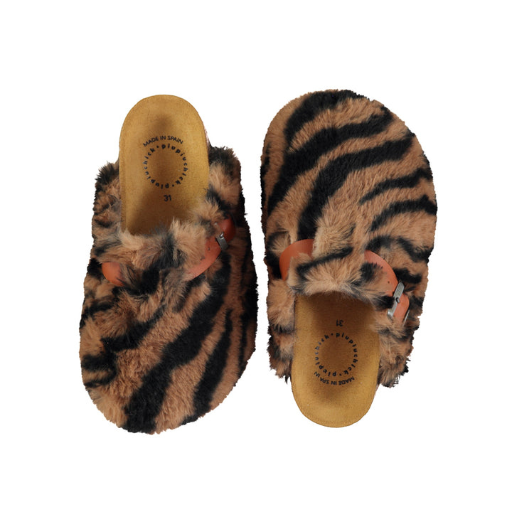 Piupiuchick - Clogs animal print faux fur / 36