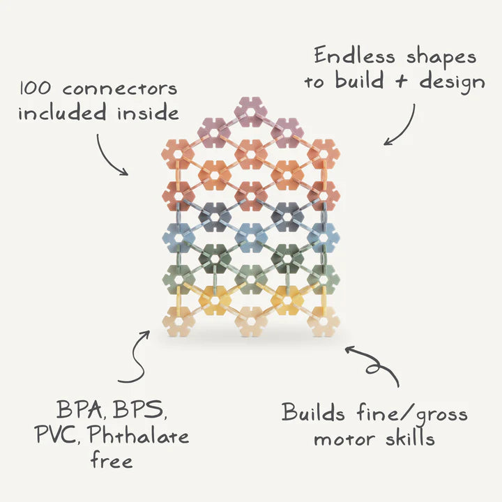 Hex connect building toy set