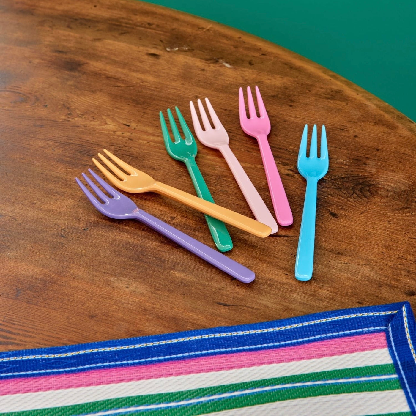 Melamine Cake Fork (Multicolor) 6-pack